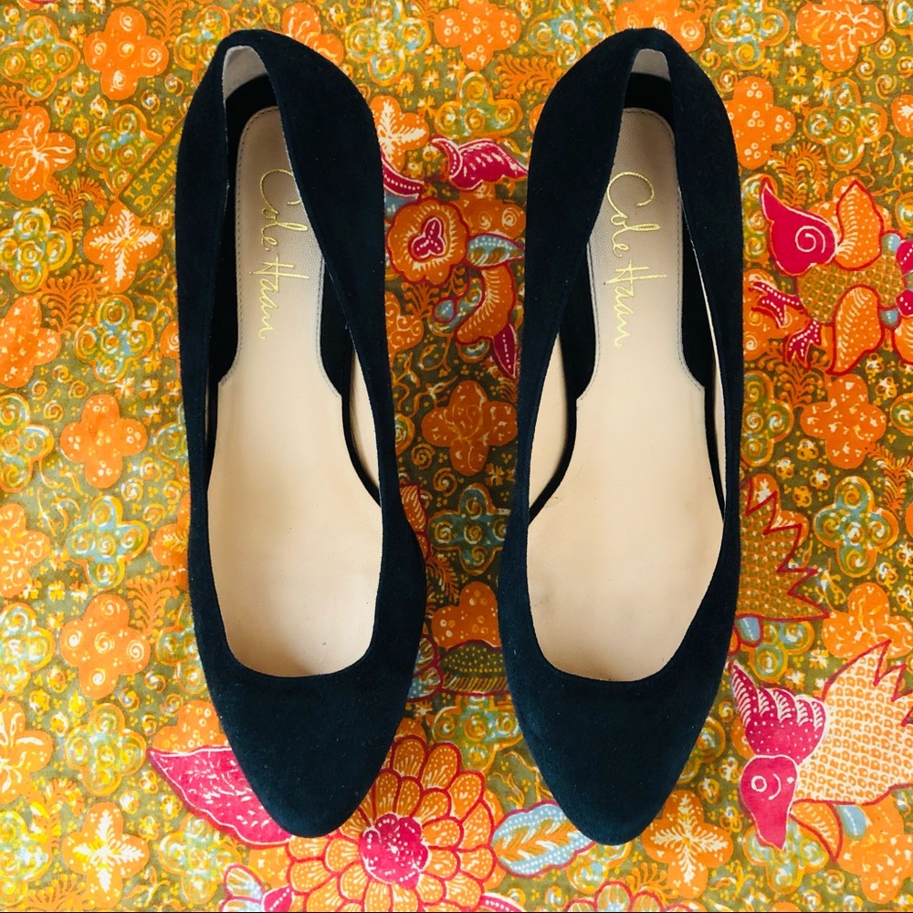 Cole Haan black suede heels